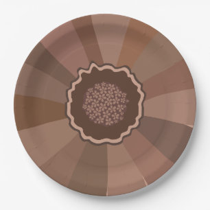 Plato De Papel Mocha Mousse Daisy Floral
