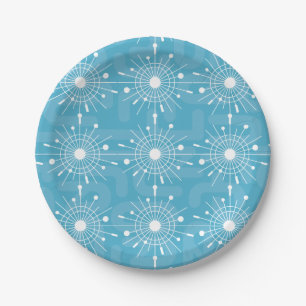 Plato De Papel MOD de copo de nieve Sputnik Atómico de Mediados d
