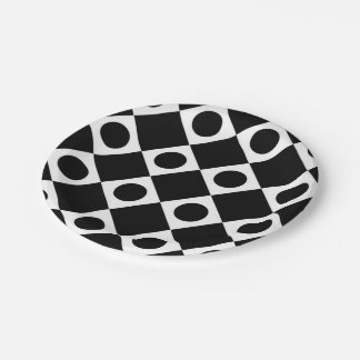 Plato De Papel Mod Retro 60's Black
