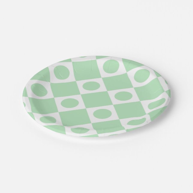 Plato De Papel Mod Retro 60's Mint (Angular)