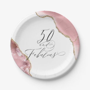 Plato De Papel Moda 50 Fabuloso Archivo de Comandos Agate Rosa Go