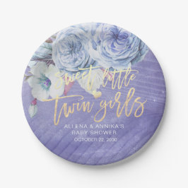 Plato De Papel Moda Baby Shower dulce Chicas gemelos