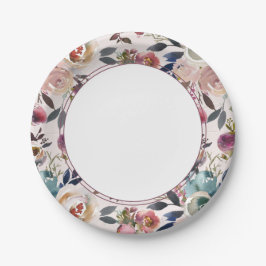 Plato De Papel Moda Boho Boda Rubor rosado en rosa