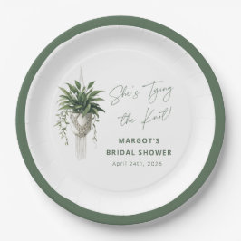 Plato De Papel Moda Boho Ducha de novia "Ata el nudo"