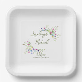 Plato De Papel Moda Boho Wildflowers Boda