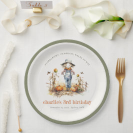 Plato De Papel Moda Caída Calabaza Escarecrow Cosecha Niños Cumpl