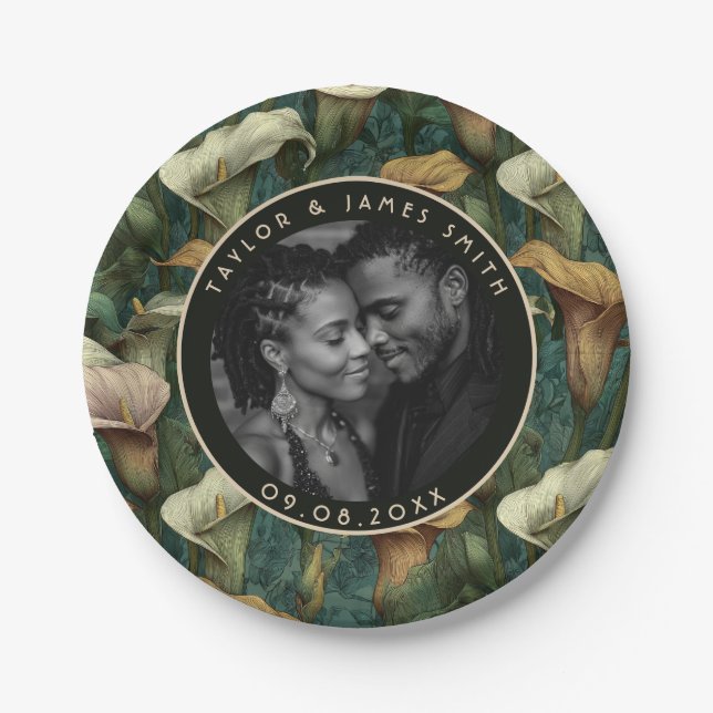 Plato De Papel Moda Calle Lilies Placa Para Que La Novia Sea Fies (Anverso)