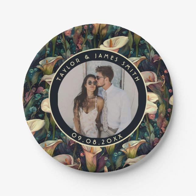 Plato De Papel Moda Calle Lilies Plates Para Bacheler Party (Anverso)