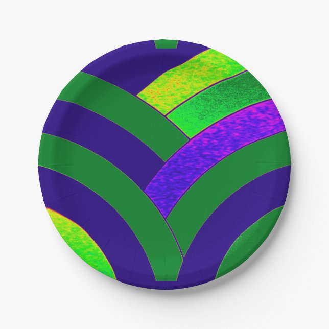 Plato De Papel moda chevrons modernos y sofisticados (Anverso)