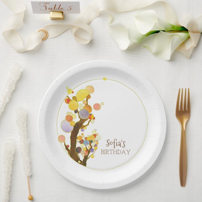Plato De Papel Moda Colorful Trees Fiesta de cumpleaños (Boda)