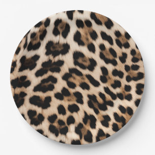 Plato De Papel Moda Cream Black Leopard Print