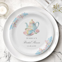 Plato De Papel Moda de campo Fiesta de té de novia ducha de novia
