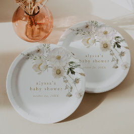 Plato De Papel MODA de verano floral ALYSSA Boho Flower Baby Show