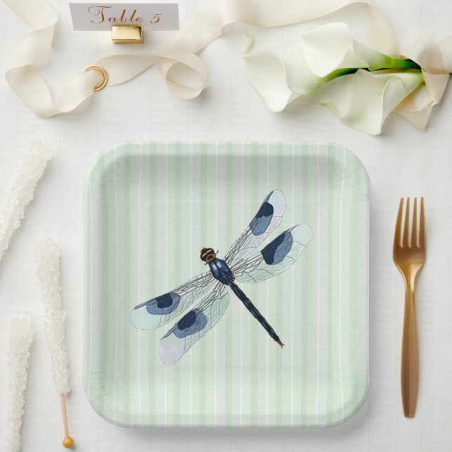Plato De Papel Moda Dragonfly (Boda)