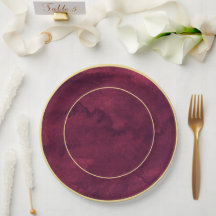 Moda Elegante Dark Burgundy Watercolor Dorado Acen