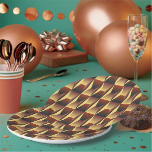 Plato De Papel Moda elegante del patrón- Geométrica moderna elega