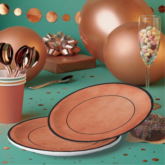 Plato De Papel Moda Elegante Naranja quemado Ember Dreams Colecci (Multi)