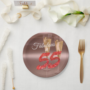 Plato De Papel Moda Fabulosa a los 55 años Fiesta Purpurina de co