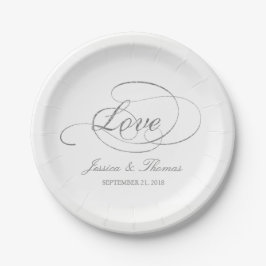 Plato De Papel Moda Faux Relieve metalizado plateado Wedding Plan