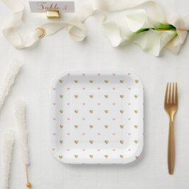 Plato De Papel Moda Love Heart Baby Shower