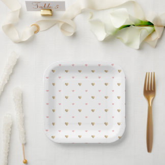 Plato De Papel Moda Love Heart Baby Shower