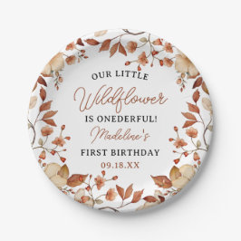 Plato De Papel Moda moderna Guión de flor silvestre Primer Chica