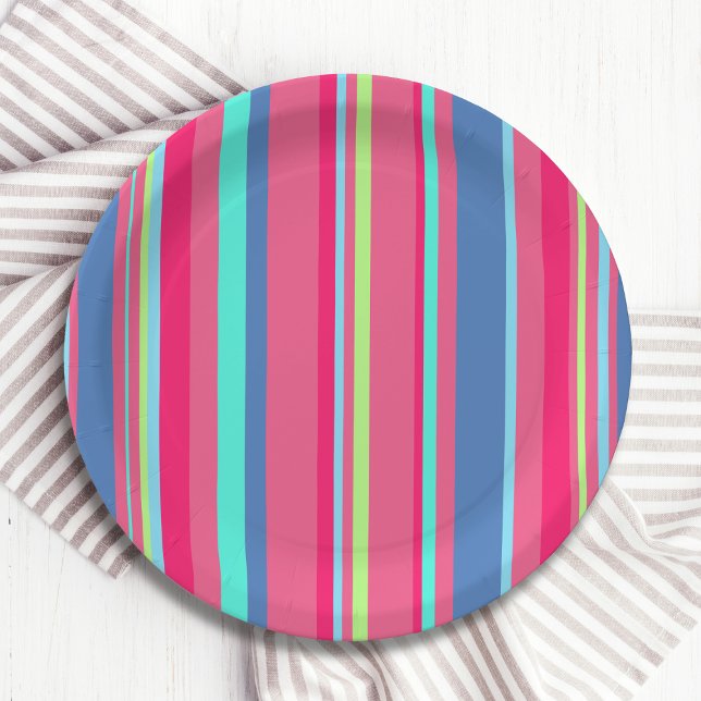 Plato De Papel Moda Moderno Girly Candy Stripe (Subido por el creador)