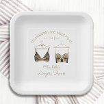 Plato De Papel Moda negra Lace Watercolor Lingerie Bridal Shower<br><div class="desc">Moda negra Lace Watercolor Lingerie Bridal Shower Plates Paper Tableware presenta elegantes sostenes de encaje negro con su fiesta de lencería personalizada,  fiesta en blanco o ducha de novia en un guión elegante. Personalice editando el texto en los cuadros de texto proporcionados. Creado por ©Evco Studio www.zazzle.com/store/evcostudio</div>