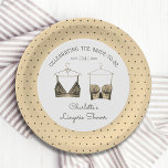 Plato De Papel Moda negra Lace Watercolor Lingerie Bridal Shower<br><div class="desc">Moda negra Lace Watercolor Lingerie Bridal Shower Plates Paper Tableware presenta elegantes sostenes de encaje negro con su fiesta de lencería personalizada,  fiesta en blanco o ducha de novia en un guión elegante. Personalice editando el texto en los cuadros de texto proporcionados. Creado por ©Evco Studio www.zazzle.com/store/evcostudio</div>