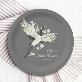 Plato De Papel Moda Oriental Crane Bridal Shower