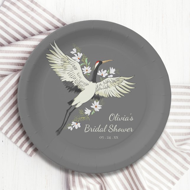 Plato De Papel Moda Oriental Crane Bridal Shower (Subido por el creador)