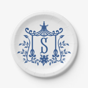 Plato De Papel Moda Pagoda Monograma S Placa de papel