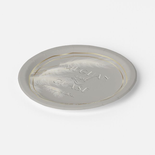 Plato De Papel Moda Pampas Grass (Angular)