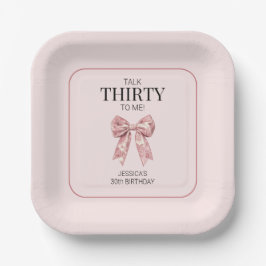 Plato De Papel Moda Rosada 30 Fiesta de cumpleaños