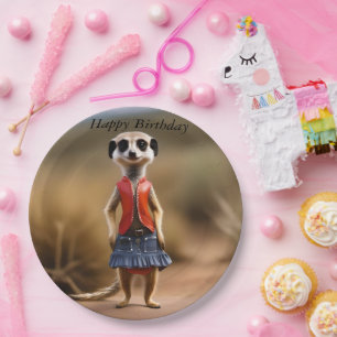 Plato De Papel Moda y estilo: Chica de Meerkat en falda y chaquet