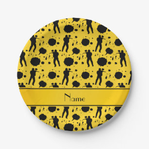 Plato De Papel Modelo amarillo conocido personalizado de