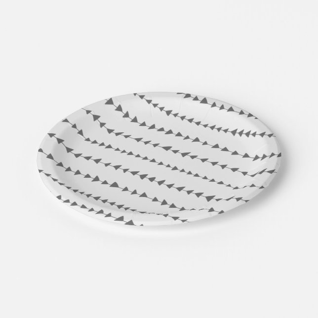 Plato De Papel Modelo azteca de las flechas del blanco gris de (Angular)