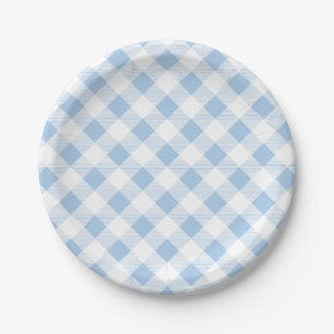 Plato De Papel Modelo azul de la guinga, comida campestre, placa