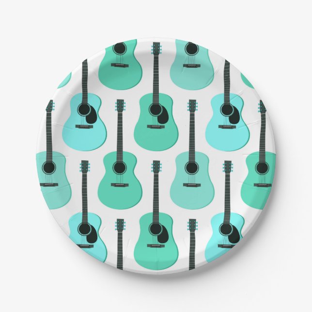 Plato De Papel Modelo azul de las guitarras acústicas (Anverso)