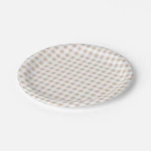 Plato De Papel Modelo blanco beige de la guinga