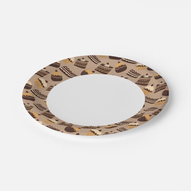 Plato De Papel Modelo de chocolate y pasteles 3 (Angular)