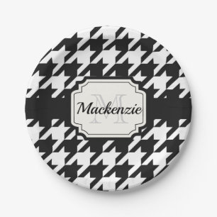 Plato De Papel Modelo de Houndstooth