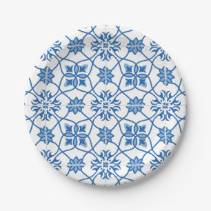 Plato De Papel Modelo de la teja de Azulejo del portugués del