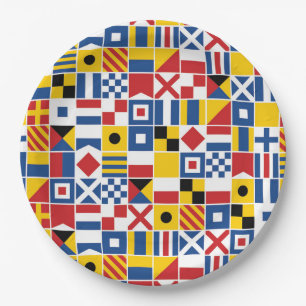 Plato De Papel Modelo de las banderas de señal náutica