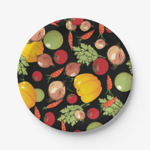 Plato De Papel Modelo de las verduras