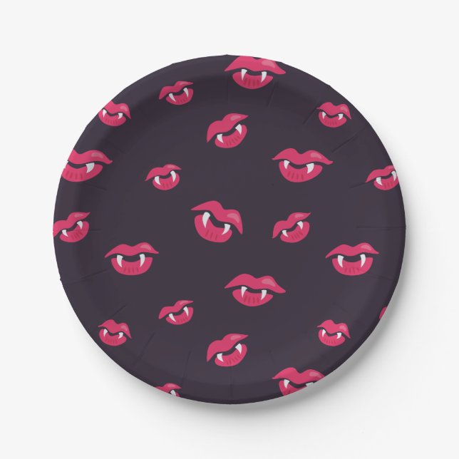 Plato De Papel Modelo de los labios y de los colmillos del (Anverso)