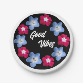 Plato De Papel Modelo de variedad en negro y rosa