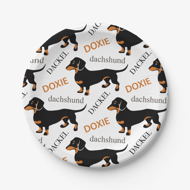 Plato De Papel Modelo del Dachshund (Anverso)