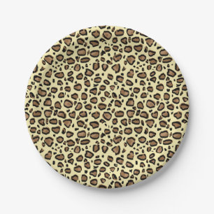 Plato De Papel Modelo del estampado de animales del leopardo