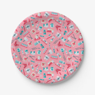 Plato De Papel Modelo dental rosado